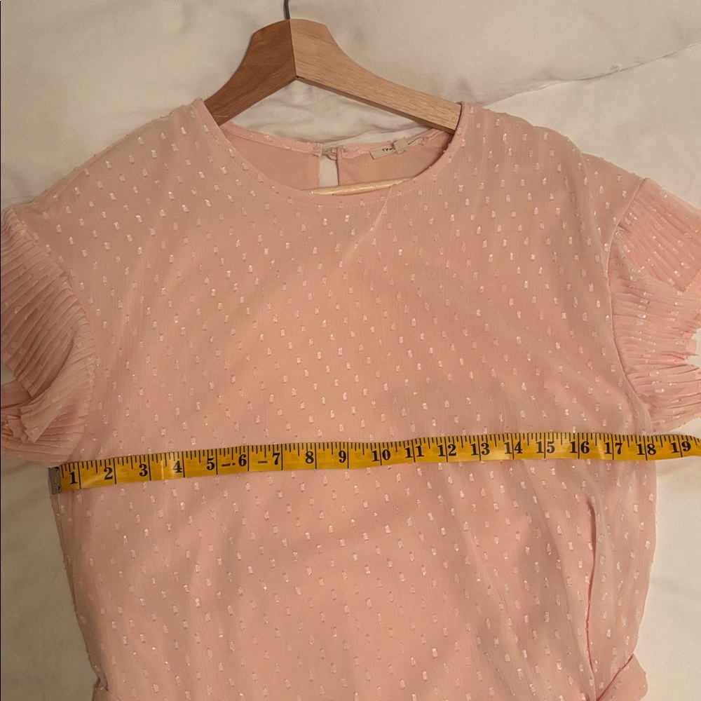 tea n rose Blush Pink Midi Dress with Ruffle Sleeves - Picture 7 of 7
